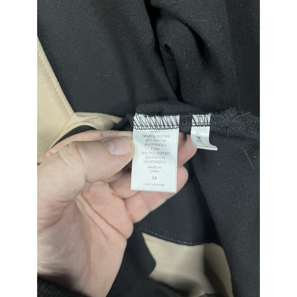 New York & Company Woman's Sheath Dress Tan & Black Color Block Size Medium NWT - Picture 6 of 12